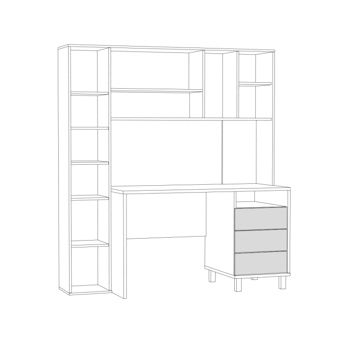 Прямые компьютерные столы, Стол рабочий Комфорт 12.95, дуб сонома, сатин