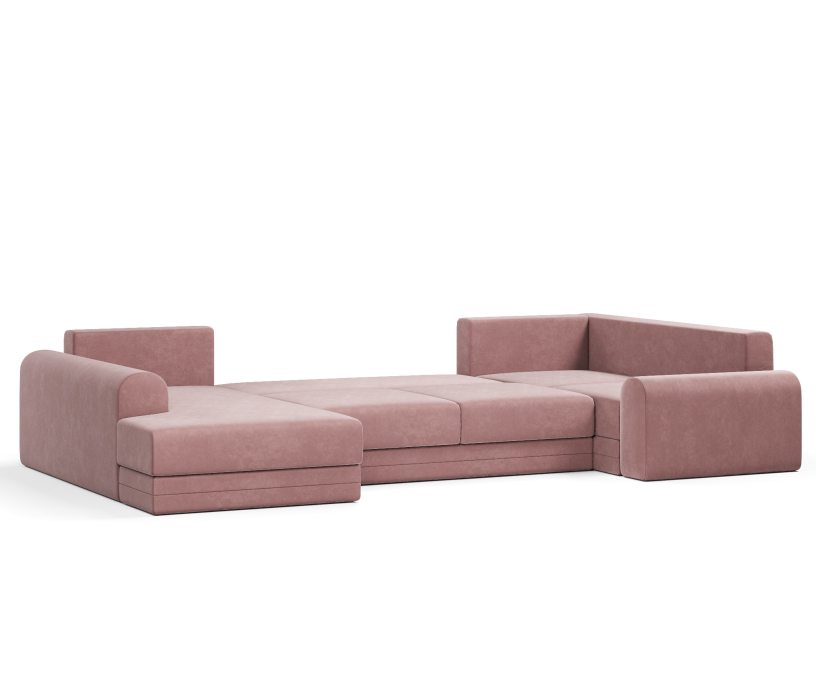 Диваны угловые в гостиную, Угловой диван Модерно П-образный, велюр