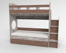 Для подростка, Трехъярусная кровать Юниор,  Бетон
