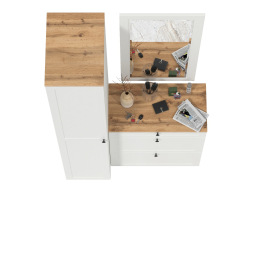 Шкаф-пенал с обувницей и зеркалом Остин