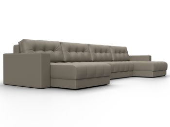 Диван П-образный с декором Лига-049 НПБ Лонг, экокожа GRIFON