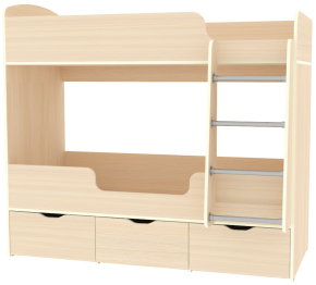 Кровать двухъярусная Малыш Двойняшка, Дуб Молочный