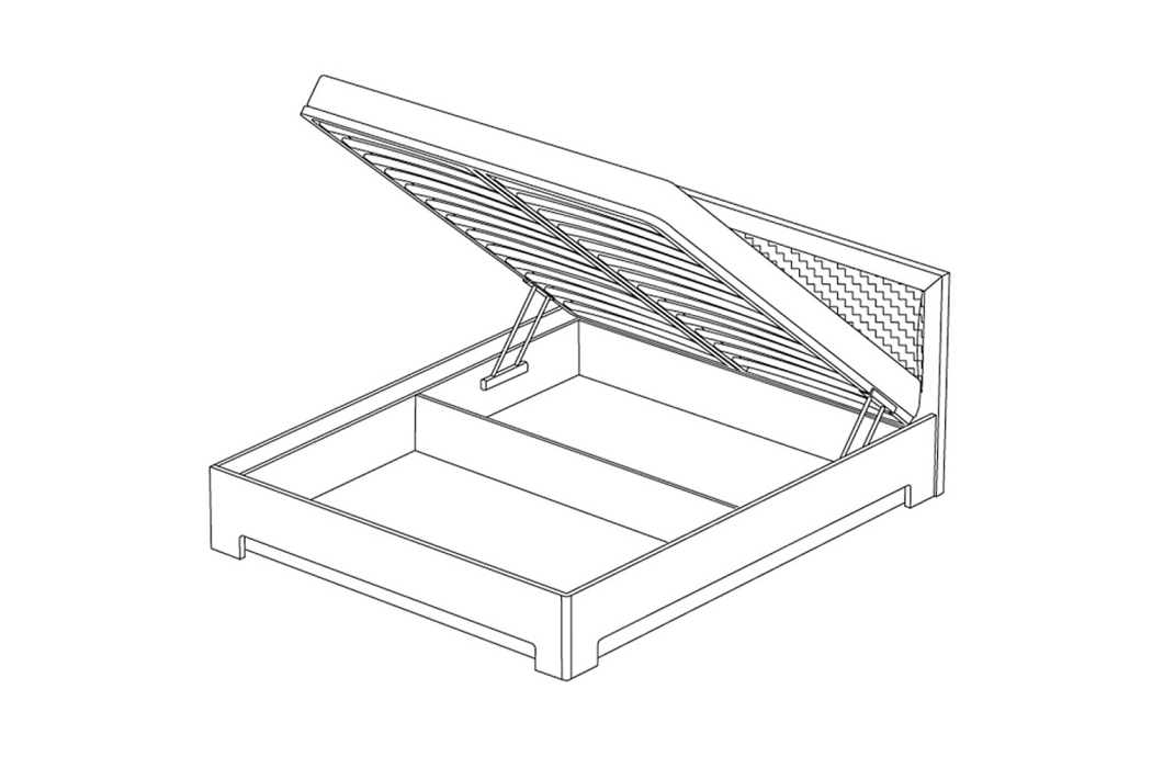 Кровати с мягким изголовьем, Кровать-1 с подъемным ортопедическим основанием Парма НЕО, 1400, лиственница темная, экокожа дила