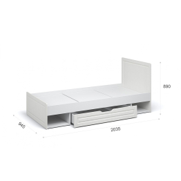 Кровать Лацио, белое дерево