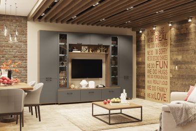 Модульная гостиная Грейс композиция 9  Гикори Джексон Темный