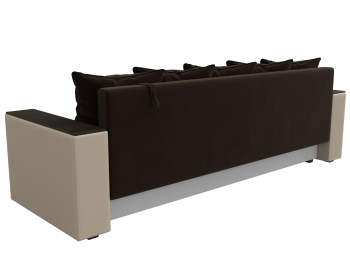 Диван прямой Дубай Лайт полки слева, микровельвет/экокожа