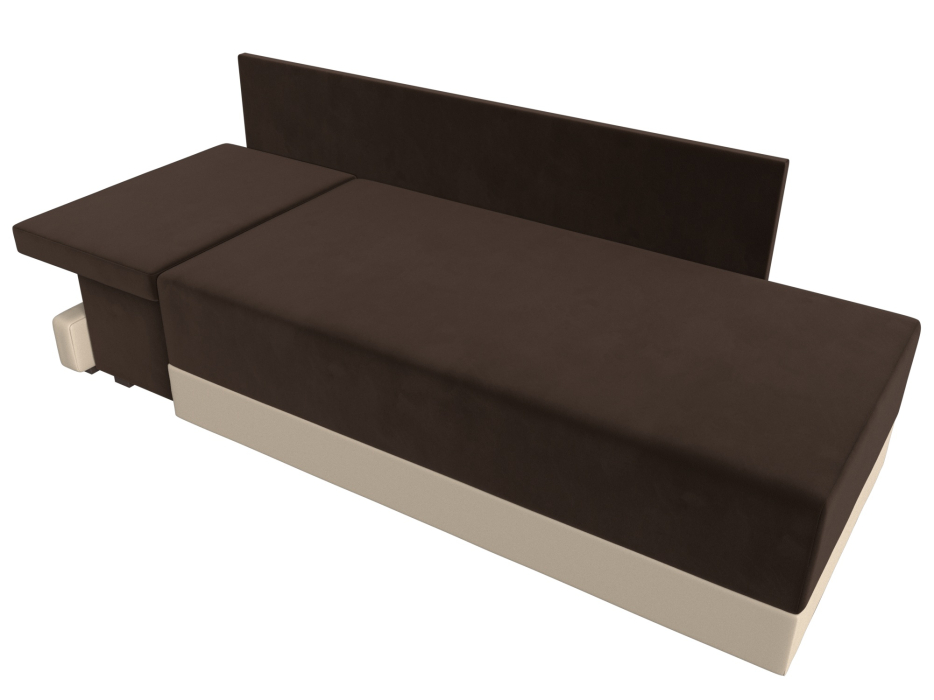 Кушетка диван, Кушетка Никас левая, микровельвет / экокожа