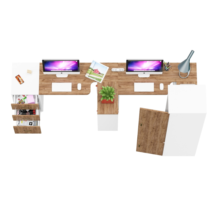 Домашние кабинеты, Уголок для работы дома для двоих Лидер-8 № 23