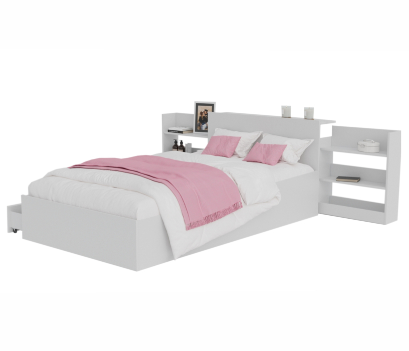 Полутораспальные, Кровать Доминика с блоком, ящиками 120 и матрасом АСТРА