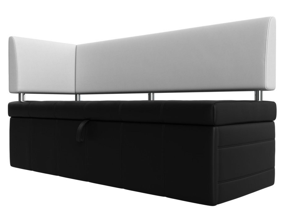 Диваны угловые кухонные, Кухонный прямой диван Стоун с углом левый, экокожа