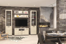 Стенки для гостиной, Модульная гостиная Грейс композиция 1  Снежный Ясень