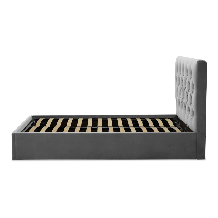 Мягкая кровать, Двуспальная кровать БЕЛЛИНИ 180х200, с подъемным механизмом, велюр