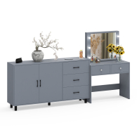 С зеркалом, Косметический столик с подсветкой СТ-5 в комплекте с комодом 123-1604