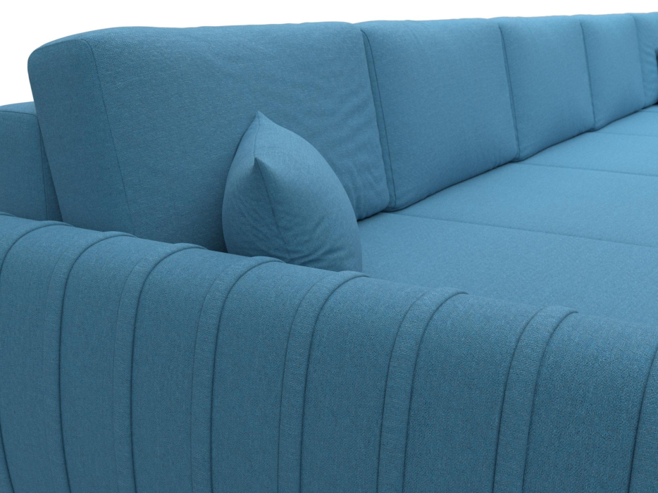 Диваны угловые в гостиную, Диван П-образный Лига-057 НПБ МегаЛонг, рогожка Амур