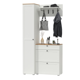 Обувница с пеналом для одежды и вешалкой с полкой Остин