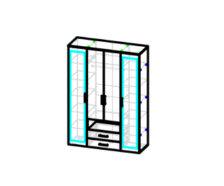 Шкаф четырехдверный с нишей Бруно