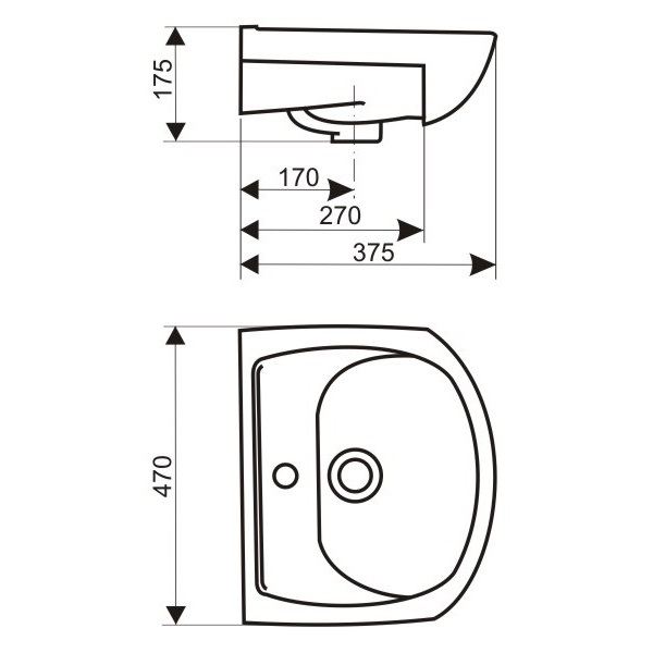Раковины для ванных комнат, Умывальник "Дора-47"  мебельный (Ст. Оскол)
