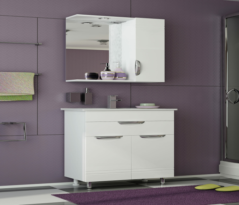 Тумбы с раковиной для ванны, Тумба с раковиной   Francesca Avanti Доминго 50 с ящиком (ум. Como 50)