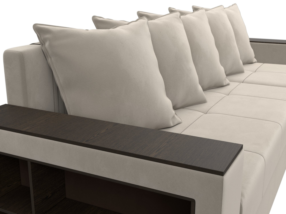 Диваны угловые в гостиную, Диван угловой Дубай Лайт угол универсальный, микровельвет