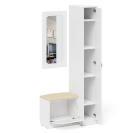 Обувница с сиденьем и зеркалом и пенал П-6-500 фрезеровка ромб