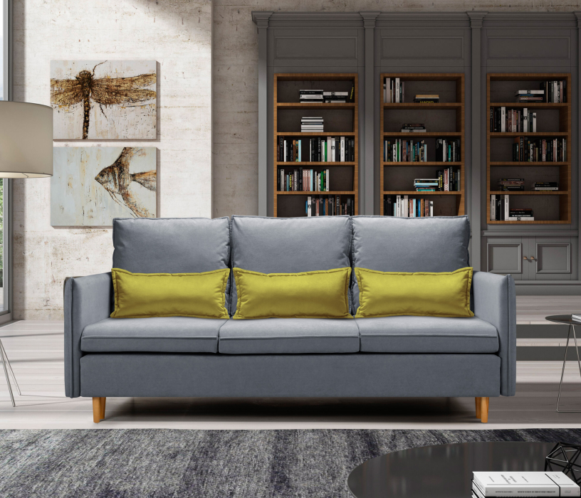 Диваны кровати со спальным местом, Диван кровать прямой Оливер,микровелюр