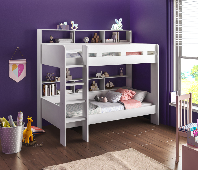 Кровати, Терра СБ-2971 Кровать двухъярусная с основанием СБ-2995 Белый (Gaius)