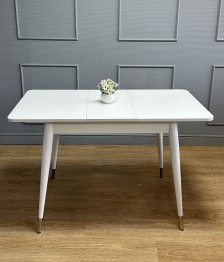 Стол Kenner 900 K раздвижной, стекло белое сатин