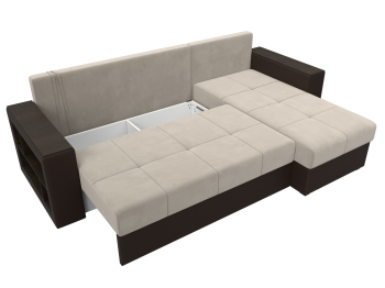 Диван угловой Дубай Лайт угол универсальный, микровельвет/экокожа