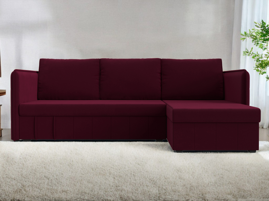 Диваны угловые в гостиную, Диван угловой Слим универсальный угол, микровельвет