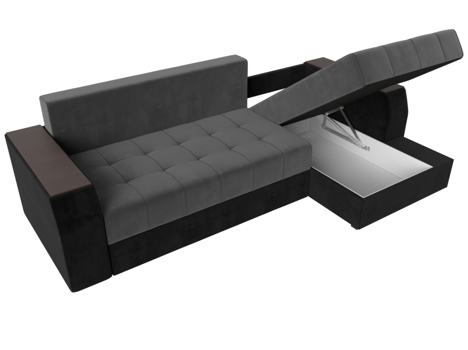 Диваны угловые в гостиную, Угловой диван Эмир БС правый угол, велюр
