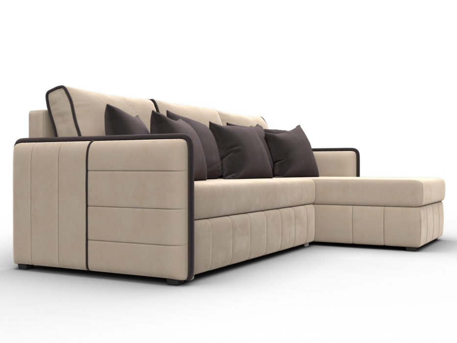 Диваны угловые в гостиную, Диван угловой Лига-078 угол универсальный, велюр SEVEN