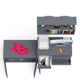 Компьютерный стол Мори МС-1 левый с тумбой две дверки и полкой