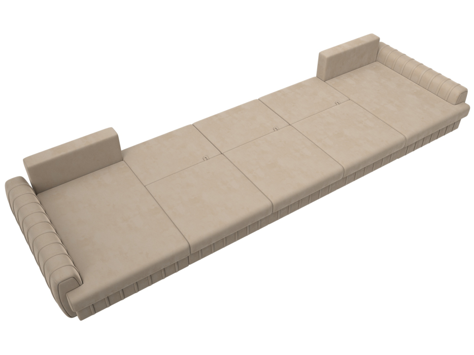 Диваны угловые в гостиную, Диван П-образный Лига-057 НПБ МегаЛонг, велюр SEVEN