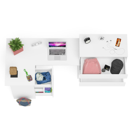 Комод Мори МК800 4-ре ящика с угловым компьютерным столом Мори МС-16 тумба слева