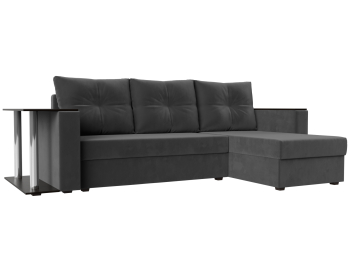 Угловой диван Атланта правый угол, велюр