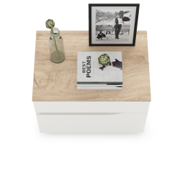 Тумба прикроватная Муссон 16.03 белый/дуб эндгрейн элегантный