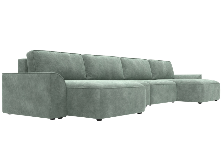 Диваны прямые со спальным местом, Диван п-образный Лига-048 НПБ лонг, велюр BRUT