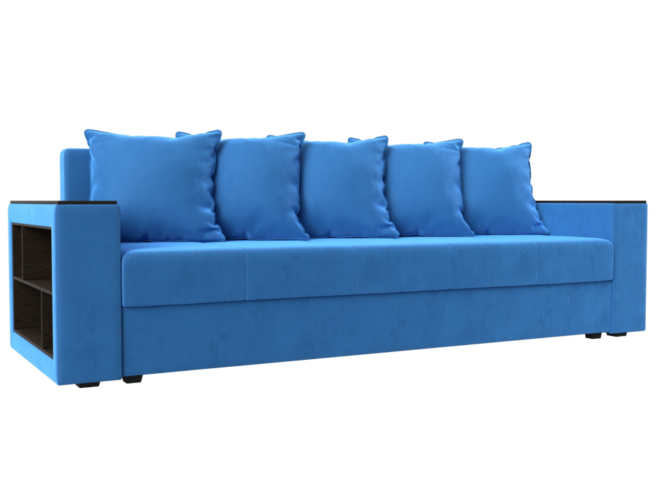 Диваны прямые, Диван прямой Дубай Лайт полки слева, велюр