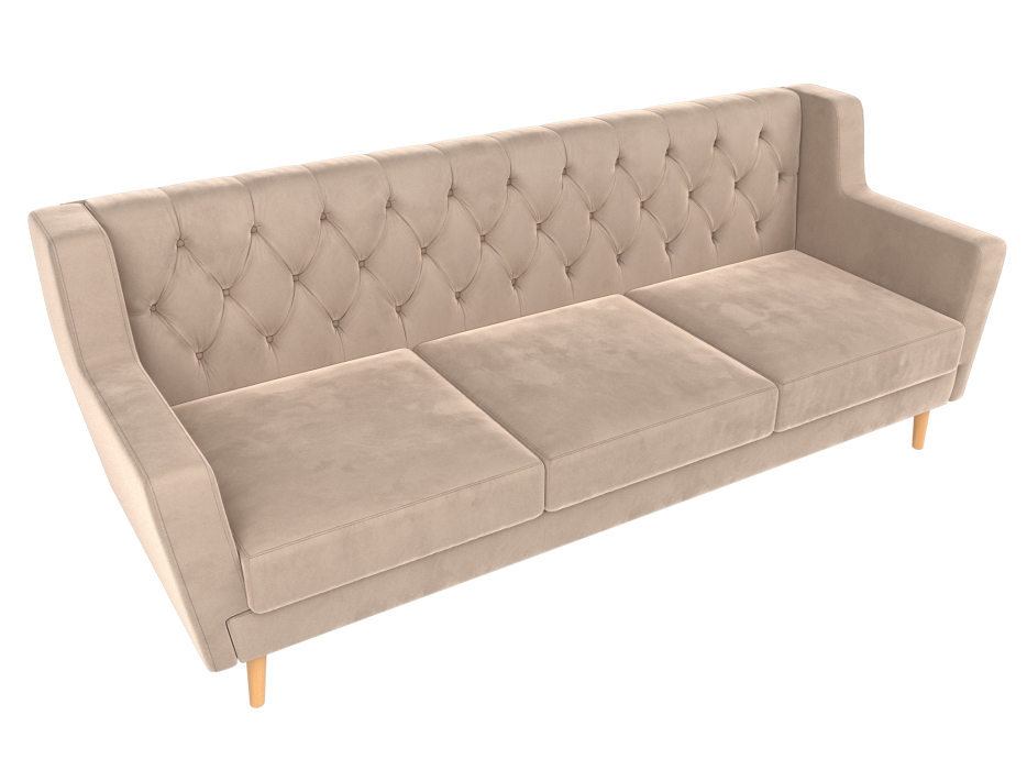 Диваны прямые кухонные, Прямой диван Брайтон 3 Люкс, велюр