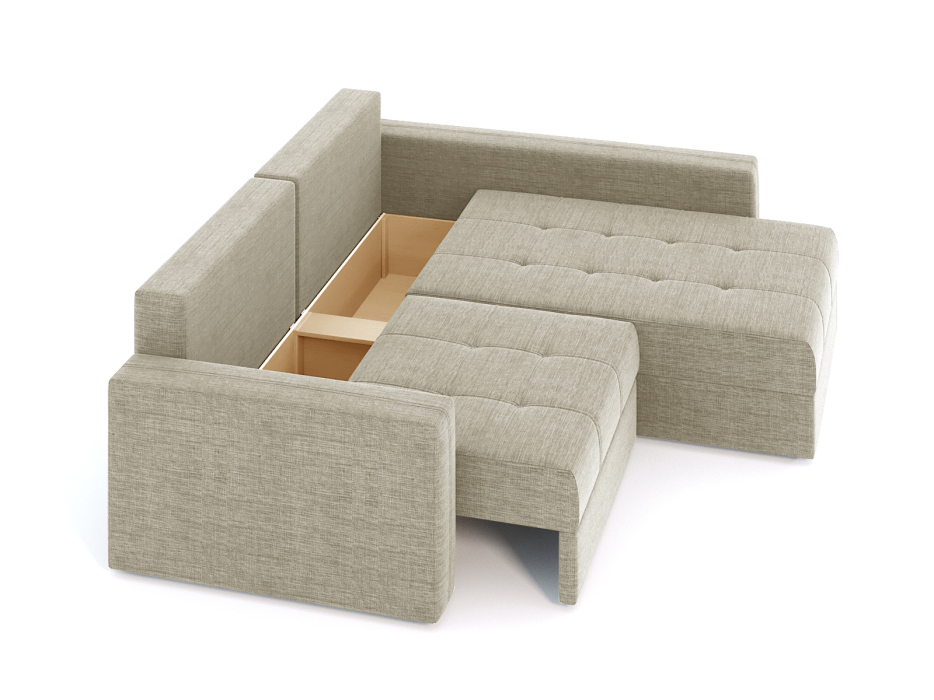 Диваны угловые в гостиную, Диван-кровать угловой Брест 2 секции еврокнижка, рогожка