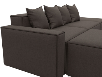 Диван угловой модульный Лига-063 угол левый, рогожка Амур