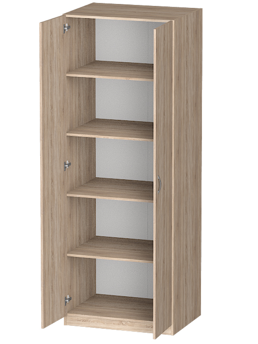 Для одежды, Распашной шкаф Лайф с полками 80*60*215 Дуб сонома
