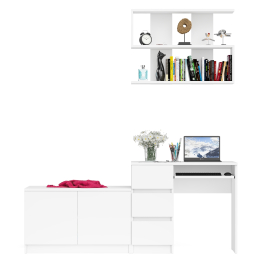 Тумба с дверками МА900 с компьютерным столом МС-6 левым и полкой 900