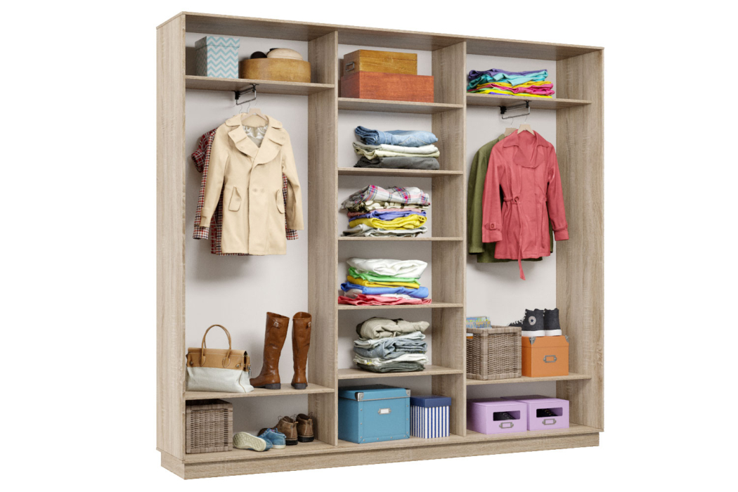 Шкафы-купе 3-х дверные, Шкаф-купе Премьер Лайт 55 (05;05;05) трехдверный