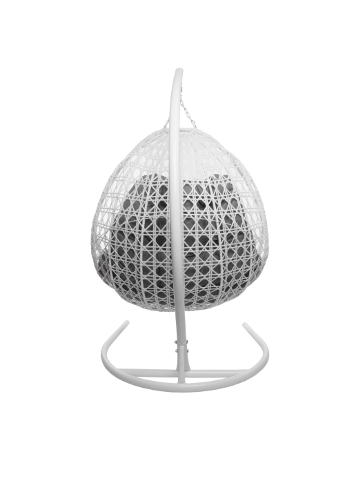 Подвесные кресла, Подвесное кресло ДЛЯ ДВОИХ ЛЮКС с ротангом белое