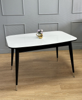 Обеденные столы, Стол Kenner K1200 раздвижной, стекло белое глянец