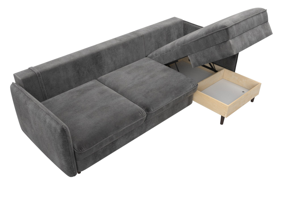 Диваны угловые в гостиную, Диван угловой Лига-064 НПБ угол универсальный, велюр TOWER