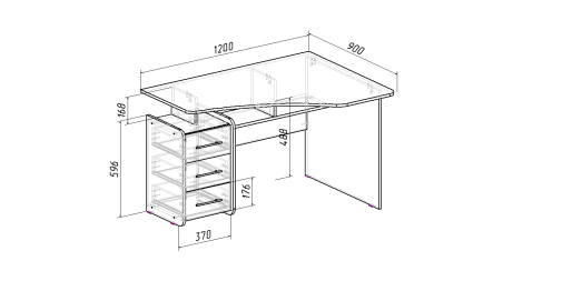 Стол письменный Триан-5 ПРАВЫЙ