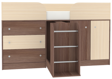 Кровать чердак Малыш 4, Бодего Темный