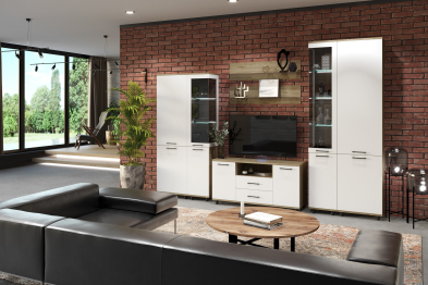 Модульная гостиная Грейс композиция 3  Гикори Джексон Светлый